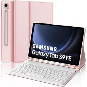 TIANYI-Clavier pour Samsung Tab S10 FE 10.9"" 2025/S9 FE 10.9"" 2023 - Coque Clavier Galaxy Tab S10 FE/S9 FE 10.9"", AZERTY Fran&ccedil;ais Magn&eacute;tique D&eacute;tachable Bluetooth pour Tab S10 FE/S9 FE, Rose - Neuf