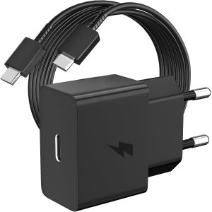 ELVORIX-25W Chargeur Mini et C&acirc;ble 1,8M&egrave;tres pour Galaxy A26 A16 A17 5G Samsung A35 A34 A55 A54 A53,Charge Rapide PD 25 Watt Type C C&acirc;ble et Adaptateur de chargeur USB C pour Galaxy S26 S25 S24 FE Ta - Neuf