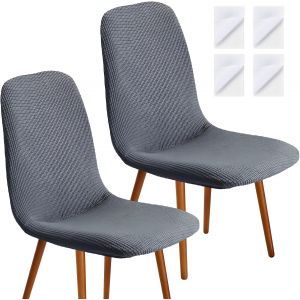 Ershi-2 Pcs Housses De Chaise De Salle À Manger, House De Chaise À Manger Élastique En Velours, Antidérapant Couvre Protection Cha[275] - Neuf
