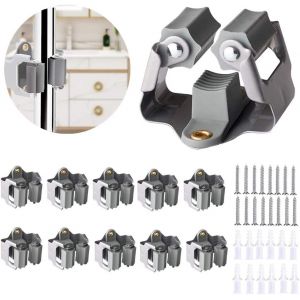 Dww-Accroche Balai Mural, Support Balais Mural, Porte Balais Mural 10 Pièces, l¿épaisseur du Porte Balai est de 0.7 mm et Non de 0.4 mm, pour Buanderie Jardin, Organisation du Garage(Gris) - Neuf