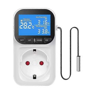 Régulateur De Température Numérique Prise De Courant Thermostat Avec Capteur De Temps Sonde De Chauffage Refroidissement Switc - Neuf