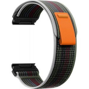 22Mm Quickfit Bracelet Pour Garmin Fenix E/Fenix 8 47Mm/7 Pro / 7/6 Pro / 6/5 Plus, Souple &Eacute;lastique Nylon Bracelet Pour Garmin Tactix 8 47Mm/Descent G2/Epix - Noir Vert - Neuf