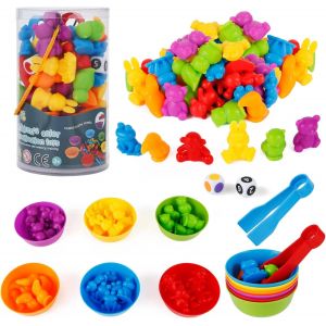 ChenQuanSarl-Jeux Montessori 2 3 4 5 Ans, Jouet Pour Comptage Et Tri, Jeu De Tri Motricit&eacute; Fine Jouet Educatif Enfants Classification Des Couleurs(Animaux Ferme) - Neuf