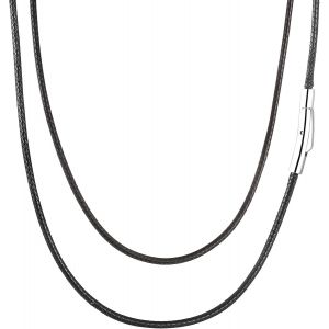 Kal-Cordon Collier Pour Pendentif Collier Cuir Homme 2mm/3mm Chaine Noir/Brun Colliers Cuir Fermoir Acier Inoxydable Waterproof Bijoux Homme 40/45/50/55/60/65/70/75 Cm - Neuf