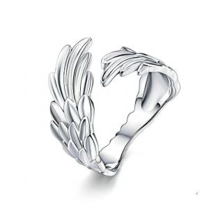 Bagues Engel Wings En Argent Sterling 925, Taille Ajustable, Pour Femmes Et Jeunes Filles. Bijou Fantaisie, Cadeau Ideal. 0,3 Cm. Argent. - Neuf
