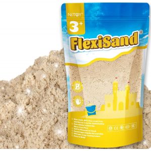ERYI-Flexisand Sable De Jeu, 1 Kg, Ne Sèche Jamais - Pour Enfants De 3 Ans Et Plus - Recharge En Vrac Pour Jouets Sensoriels - Idéal Pour Façonner, Presser Et Mouler (Couleur Originale) - Neuf