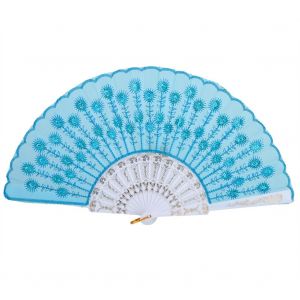 Hjlian Lot De 10 Eventails Pliables A Paillettes Pour Mariage, Fete, Danse, Decoration D'interieur (Bleu Clair) - Neuf