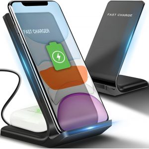 Chargeur Induction Stand 10w Sans Fil Fast - Station De Charge Rapide À Induction Pour Smartphone, Téléphone Appl 12/11 Pro/X / 13 - Chargeur Sans Fil Qi - Charge Rapide 3.0 - Neuf
