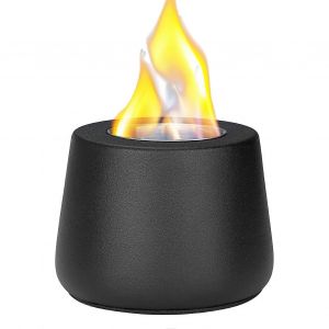 Plateau De Table De Patio Avec Mini-Foyer De Table Personnel, Decoration De Cheminee En Fer Forge, Inodore, Style Noir - Neuf