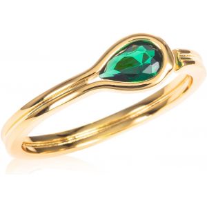 Bague Fine Reglable En Poire Pour Femme, Bague Ajustable Pour Femme Avec Une Pierre En Goutte En Zircon, Bague Or Femme Avec Une Pierre De Couleur, Bague Simple Pour Femme Et Jeune Fille - Neuf