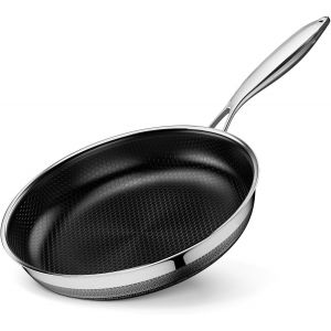 Subzonal-Po&ecirc;le Professionnelle Hybride En Acier Inoxydable 24 Cm &iquest; Po&ecirc;le &Agrave; Induction &iquest; Structure En Titane Et C&eacute;ramique Nid D'abeille &iquest; Rev&ecirc;tement Anti-Adh&eacute;sif &iquest; Chauffage Rapide, Passe Au Four, Sans - Neuf