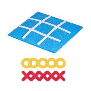Jeu De Société Tic Tac Toe En Tissu Non Tissé Avec Plusieurs Variantes De Règles, Jouet Éducatif Pour Enfants, Résolution De Problèmes, Jaune-Bleu - Neuf