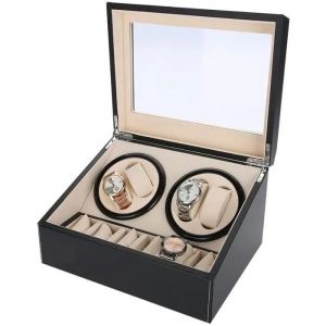 Remontoir À Montres Ecrins Pour Montres Automatiques, Rotate Watch Winders 4 + 6 Boîte À Bijoux De Rangement En Cuir Pu Boîtier - Neuf
