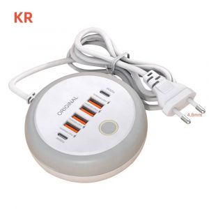 PD 50W chargeur multi-ports USB Type C adaptateur d'alimentation pour t&eacute;l&eacute;phone portable pour iPhone Xiaomi Huawei Samsung USB multiprise de charge rapide--KR - Neuf
