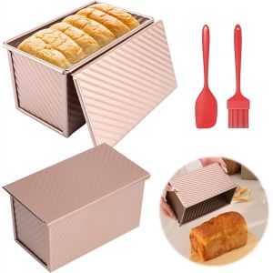 Subzonal-2 Pi&egrave;ces Moule &Agrave; Pain Avec Couvercle, Moules &Agrave; Pain Avec Couvercle, Moule &Agrave; Toast Anti-Adh&eacute;sif En Acier Au Carbone Moulen &Agrave; Pain Po&ecirc;le &Agrave; Pain Bo&icirc;te &Agrave; Toast Pour Pains G&acirc;teaux P&acirc;tisseries - Neuf