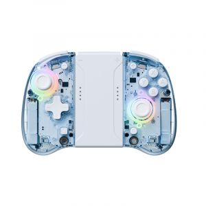 Convient pour Switch transparent Handle convient pour Switch joycon gauche et droite Handle pro Elite Bluetooth Wake Flash Light Handle-Bleu transparent - Neuf