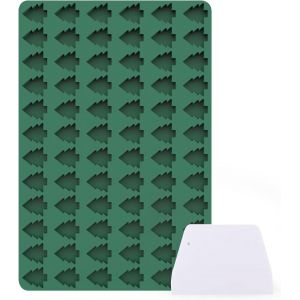 AYUHR-Moule à biscuits chien en silicone,72 grilles,tapis de cuisson moules en forme de sapin de Noël friandises chien,chocolat,biscuits,bonbons,Noël,sans BPA,sapin de Noël vert - Neuf