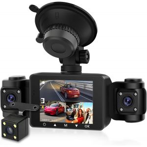 HD 1080P Car Dash Cam 360° 4 Channel Rear Camera with 4 Cameras Loop Recording Night Vision G-Sensor Blind Spot Warning +64GB TF Card - Neuf
