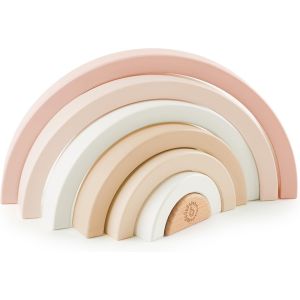 KAL-Tour &Agrave; Empiler En Bois Pour B&eacute;b&eacute; - Arc-En-Ciel Montessori - Tour Empilable En Bois - &Agrave; Partir De 1 An - Pour Enfants &Agrave; Partir De 1 An - Neuf