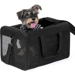 Fchhk-Transporteur Pour Chien Souple, Sac Pour Chat Avec Laisse Intérieure, Transport Pour Grands Chats Et Chiens Moyens Jusqu`À 9 Kg, Sac Pliable Pour Chiots -Noir, L - Neuf