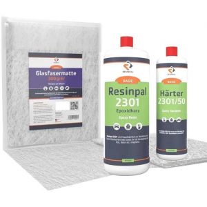 Resinpal 2301 R&eacute;sine &Eacute;poxy Avec Durcisseur Et 1 M&sup2; De Tapis En Fibre De Verre 300 G/M&sup2; - Neuf