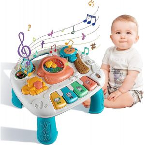 Table D'activit&eacute; Pour B&eacute;b&eacute;, Jouets Sensoriels Pour B&eacute;b&eacute;s Avec Lumi&egrave;res Et Sons, Table D'activit&eacute;s D'apprentissage Musical, Jouets Musicaux Pour L'&eacute;ducation Pr&eacute;coce, Cadeaux Pour Les Tout-Petits K - Neuf