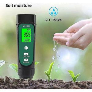 EC-m&egrave;tre du sol pour la mesure de l'humidit&eacute;, de la temp&eacute;rature et de la conductivit&eacute;, affichage LED, &eacute;talonnage facile - Neuf