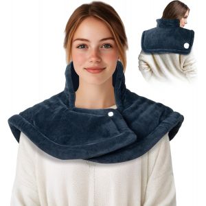 JGD-Coussin Chauffant &Eacute;lectrique pour le dos les &eacute;paules et le cou avec arr&ecirc;t Automatique Coussin Chauffant 50x56cm 10 niveaux de Temp&eacute;rature 9 r&eacute;glages Minuterie Lavable en Machine jusqu'&agrave; 40&deg;C - Neuf