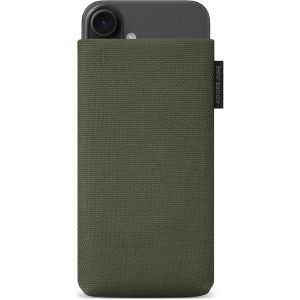 TRAHOO-Classic Recycled Vert Olive Housse de Protection Compatible avec iPhone 16e / iPhone 16, Tissu de R-PES Moderne et Durable. Fabriqu&eacute; en Europe - Neuf