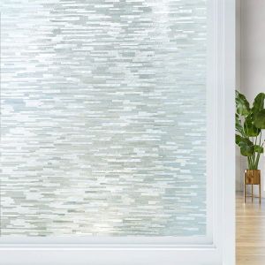 Film de confidentialité pour fenêtre 44,5 x 200 cm, réutilisable, opaque, à motifs, électrostatique, autocollant, anti-UV, pour bureau, cuisine, chambre à coucher, maison - Neuf