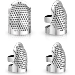 Mevronisshop-Lot De 4 D&eacute; &Agrave; Coudre, D&eacute; &Agrave; Coudre R&eacute;glable Fait Main En M&eacute;tal, Protection Pour Doigts &Agrave; Coudre, Anneau De D&eacute; &Agrave; Coudre Pour Broderie, Loisirs Cr&eacute;atifs, Couture &Agrave; La Main, Outils De Coutur - Neuf