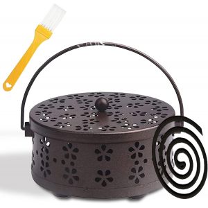 KALANKA-Support Spirale Anti-moustiques : Porte-encens Portable Anti-moustiques, Support de Bobine en métal Classique, récipient décoratif en Spirale de méditation avec poignée, utilisable dans la Sa - Neuf