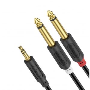 Câble Audio Jack 3.5mm vers Double 6.35mm,Plaqué Or Série Audiowave 3,5mm (1/8 Pouce) Mâle TRS à 2X 6,35mm (1/4 Pouce) Mâle TS Mono Câble Splitter pour Table de Mixage,Cinéma Maison etc,2,7M - Neuf