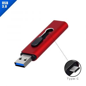 KALPZ-Clé Usb Ubs 3.0 Otg 64 Go Clé Usb 3 En 1 Type C Et Micro Clé Usb 3.0 Clé Usb 64 Go 128 Go Clé Usb 256 Go 32 Go,128 Go,Red - Neuf