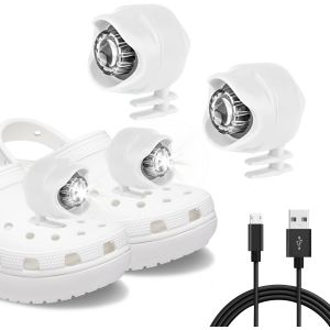 Jgd-Lot De 2 Lampes Frontales Rechargeables Pour Chaussures Crocodile Et Sabots, Lumi&egrave;res Pour Promener Le Chien, &Eacute;tanch&eacute;it&eacute; Ipx5 Avec 3 Modes D'&eacute;clairage, Cadeaux De Vacances Et D'anniversaire Pour - Neuf