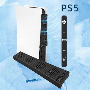 Ventilateur De Refroidissement Ps5 Pour Disque Et &Eacute;dition Num&eacute;rique Avec 4 Ventilateurs, Syst&egrave;me De Refroidissement Efficace Ventilateur De Refroidissement Externe Usb Avec Concentrateur Usb Suppl&eacute;men - Neuf