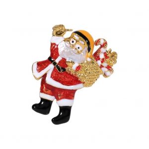 Alliage À La Mode Plaqué Et Cristal Père Noël Broche De Noël Épingle Pour Les Décorations De Vacances - Neuf