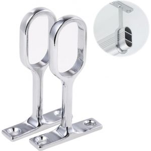 Support Tringle Penderie,Supports Pour Tubes De Penderie,Support Pour Barre Penderie Ovale,Support De Tige De Bride,Support Barre Penderie,Alliage De Zinc,Supports D'extrémité De Rail,16mm,2 Pcs - Neuf