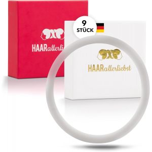 Haarrallerliebst- Lot De 9 &Eacute;lastiques &Agrave; Cheveux Transparents, En Silicone (9 Pi&egrave;ces Transparentes De 5 Cm) Avec Bo&icirc;te De Rangement. - Neuf