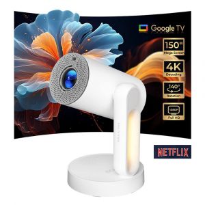 Projecteur ETOE Starfish Plus, Google TV int&eacute;gr&eacute;, rotation &agrave; 140&deg;, 1080p natif, 300 ANSI, d&eacute;codage 4K, WideVine L1, veilleuse tactile, correction trap&eacute;zo&iuml;dale automatique et mise au point automatique - Neuf