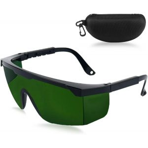 Lunettes De Protection Oculaire, Lunettes De S&eacute;curit&eacute; Laser, Lunettes Ipl Avec &Eacute;tui Pour Verres, Couleur Verte, Dimensions 17.9 X 8.7 X 6.2 Cm, Poids 0.08 Kg - Neuf
