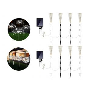 Guirlande Lumineuse Solaire Effet Feu D'artifice 4 En 1 Avec T&eacute;l&eacute;commande - Blanche - Neuf