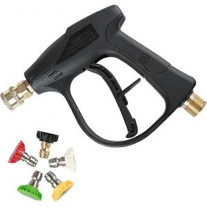 Pistolet de nettoyeur haute pression avec 5 buses d'eau,pistolet de pulvérisation court de puissance 4350PSI - Neuf
