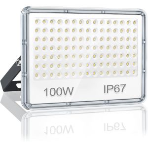 Dgbcz-Projecteur Led Extérieur 100w, 10000lm 6500k Blanc Froid Spot Led, Ip67 Imperméable Lampe Avec 105 Leds, Eclairage Exterieur Pour Jardin Patio Garage Entrée - Neuf