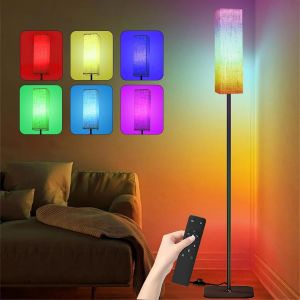 Rgb Lampadaire Pour Salon,Lampadaire Sur Pied Avec Télécommande & Contrôle Au Pied,Intensité Variable 3 Couleurs & 6 Modes Rvb Led Lampe De Chevet Avec Abat-Jour Pour Chambre À Coucher Bureau - Neuf