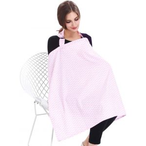 Rayure Couvertures D'allaitement De Qualit&eacute; Sup&eacute;rieure,4 En 1 Multifonction,Avec Sac De Rangement,&Eacute;charpe D'allaitement,Respirant Et L&eacute;ger(Rose) - Neuf