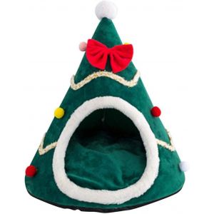 Chat De No&euml;l Trou (Vert-M), Lit Pour Chien, Chat, Liti&egrave;re, Arbre De No&euml;l De La Maison De Lit, Nid Tente - Neuf