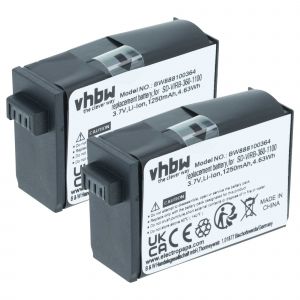 vhbw 2x Batterie compatible avec Garmin Virb 360 cam&eacute;ra vid&eacute;o cam&eacute;scope (1250mAh, 3,8V, Li-ion) - Neuf