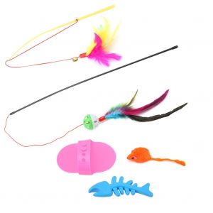 Hjlian Lot De 5 Mini Brosses De Bain Et De Massage En Forme D'aretes De Poisson, Jouet Interactif Pour Chat - Neuf