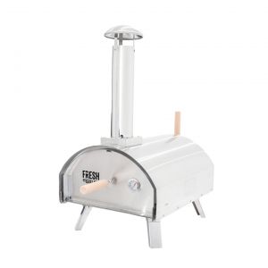 Four à Pizza d'Extérieur Premium - 30cm - Multi-Combustible Bois Charbon Granulés - Double Paroi - Thermomètre Intégré - Pizzas Authentiques sur Pierre - Cuisson 60s 500°C (INCLUS Pelle & Pierre) - Neuf